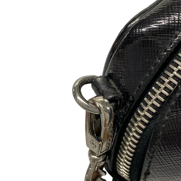 Auth PRADA - Black Patent Leather Shoulder Bag - Picture 8 of 16